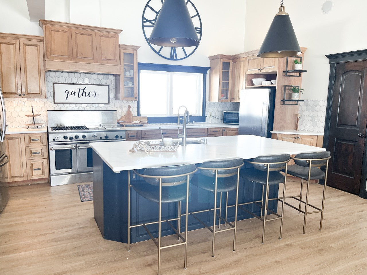 Parker Brown Leather Bar Stool | Calgary Furniture Store