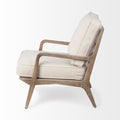 Harman II Wood Frame Accent Chair - Off-White Fabric Seat | Calgary's Furniture Store | Calgary Accent Chairs
