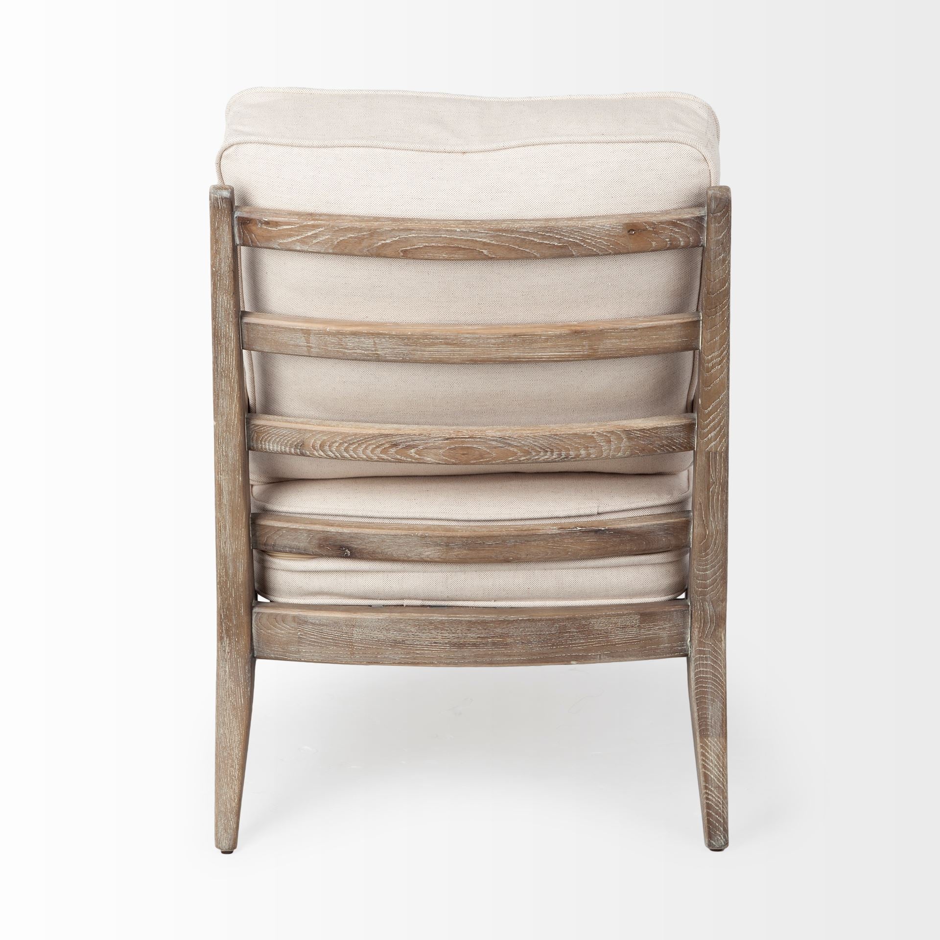 Harman II Wood Frame Accent Chair - Off-White Fabric Seat | Calgary's Furniture Store | Calgary Accent Chairs