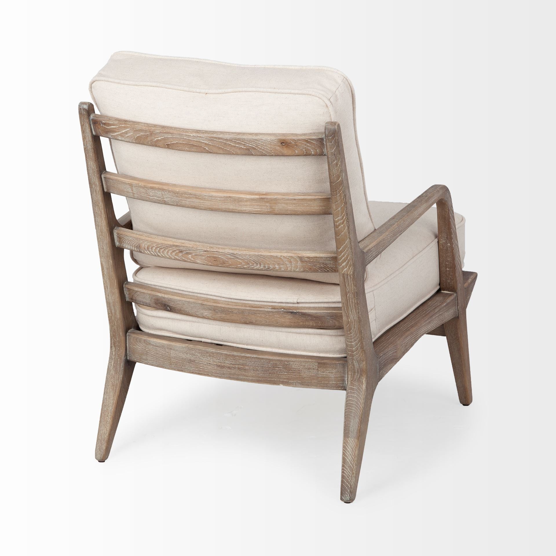 Harman II Wood Frame Accent Chair - Off-White Fabric Seat | Calgary's Furniture Store | Calgary Accent Chairs
