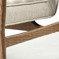 Ajax II Wooden Frame Accent Chair- Cream Fabric Covered Cushion | Calgary Furniture Store
