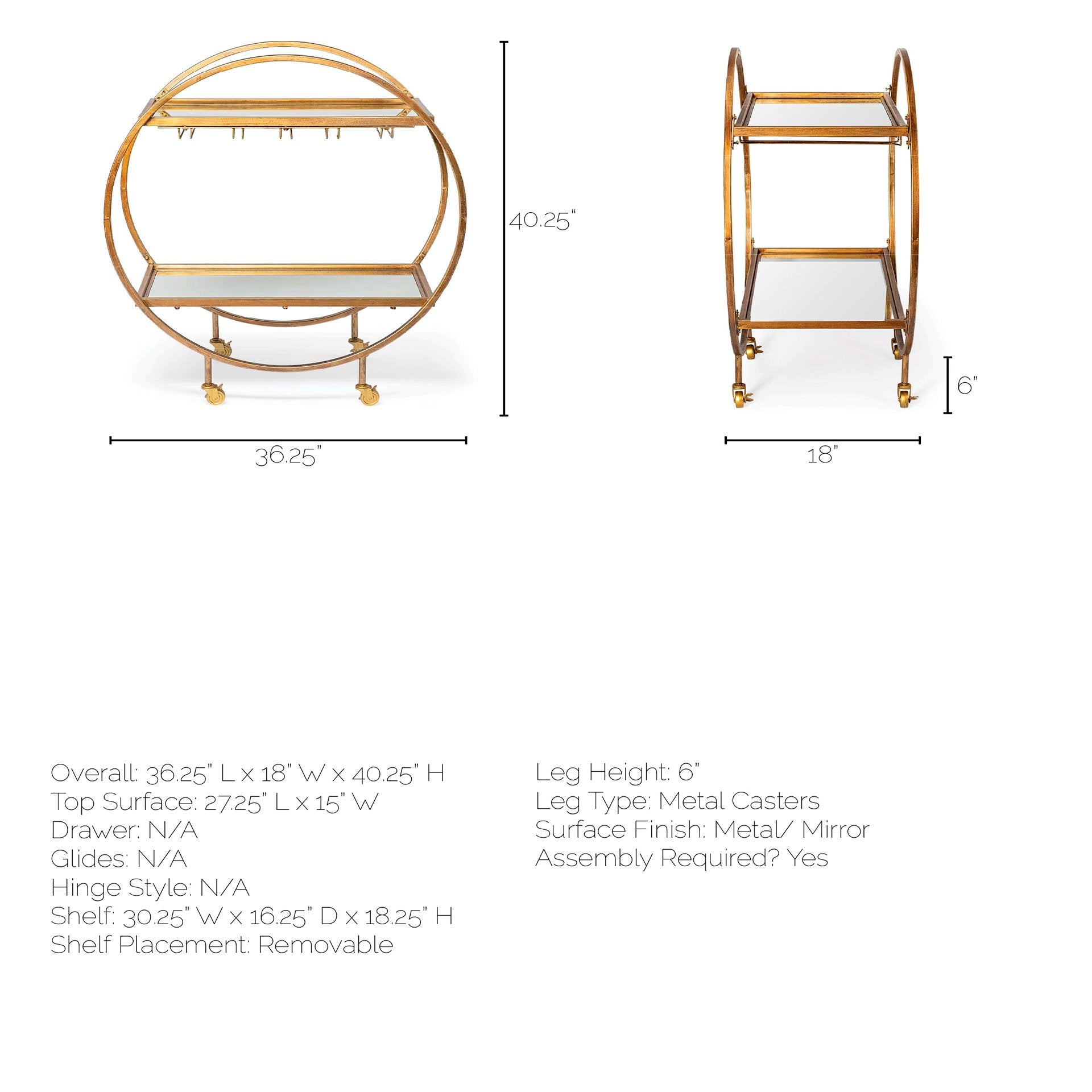 Carola Bar Cart | Calgary Furniture Store