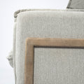Roy II Brown Wood Frame Arm Chair - Frost Gray Upholstered | Calgary's Furniture Store | Calgary Accent Chairs