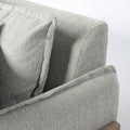 Roy II Brown Wood Frame Arm Chair - Frost Gray Upholstered | Calgary's Furniture Store | Calgary Accent Chairs
