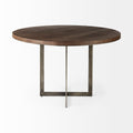 Faye Medium Brown Round Dining Table | Calgary Furniture Store