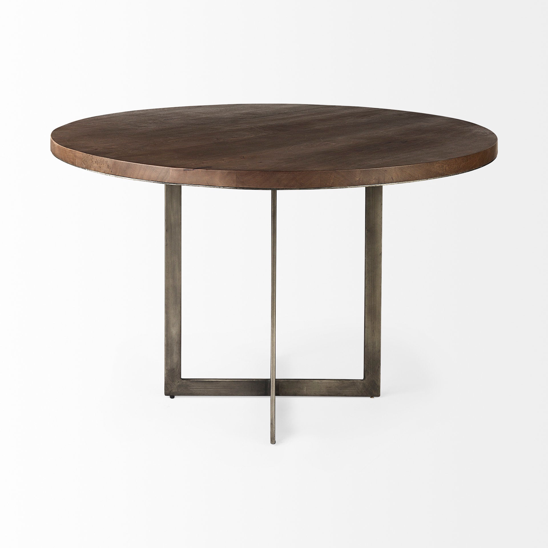 Faye Medium Brown Round Dining Table | Calgary Furniture Store