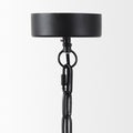 Pendra Black Metal Wooden Bead Three Bulb Chandelier | Calgary Furniture Store
