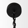 Pendra Black Metal Wooden Bead Three Bulb Chandelier | Calgary Furniture Store