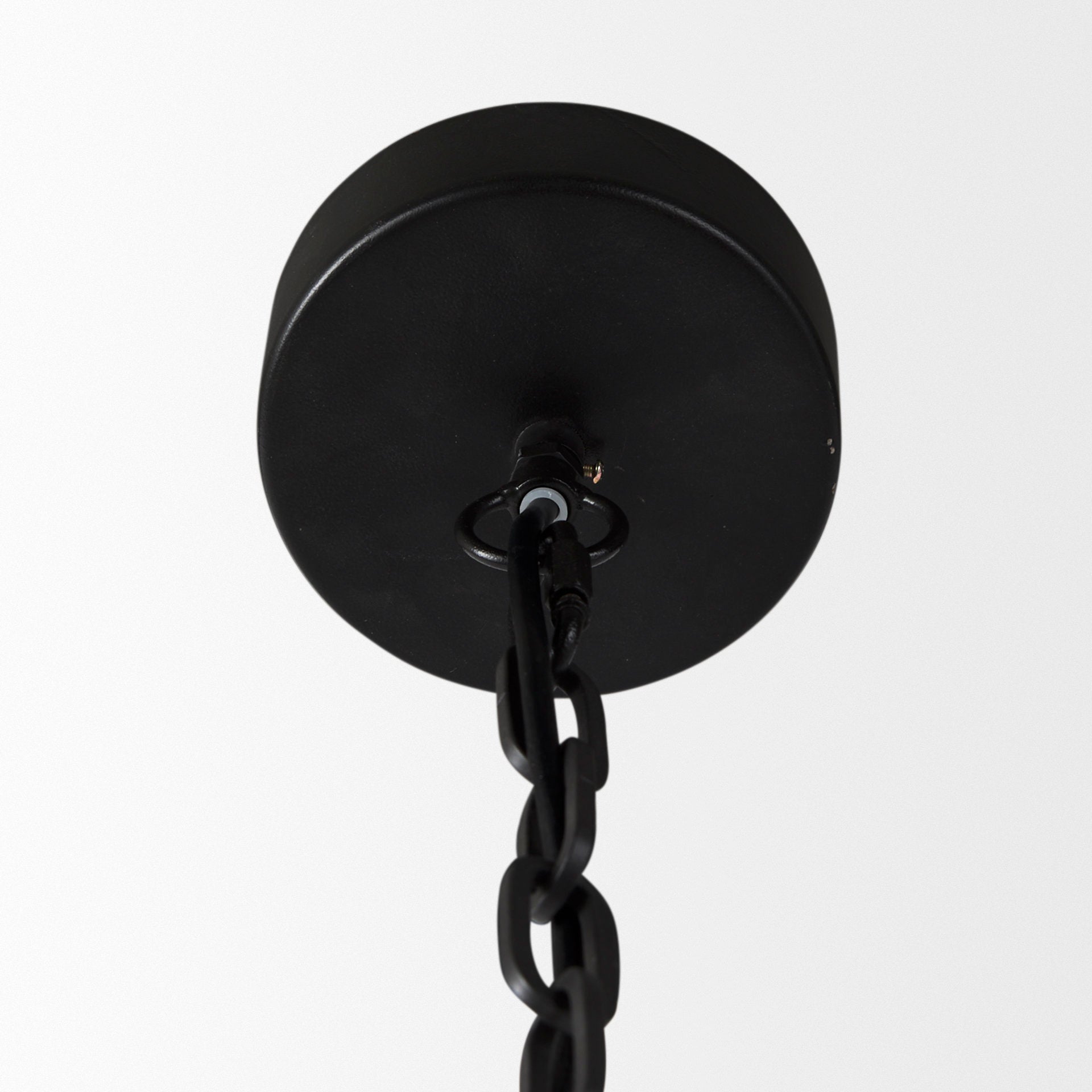 Pendra Black Metal Wooden Bead Three Bulb Chandelier | Calgary Furniture Store
