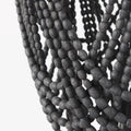 Pendra Black Metal Wooden Bead Three Bulb Chandelier | Calgary Furniture Store
