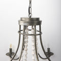 Selma White Wood Bead and Metal Chandelier | Calgary Furniture Store