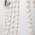 Selma White Wood Bead and Metal Chandelier | Calgary Furniture Store