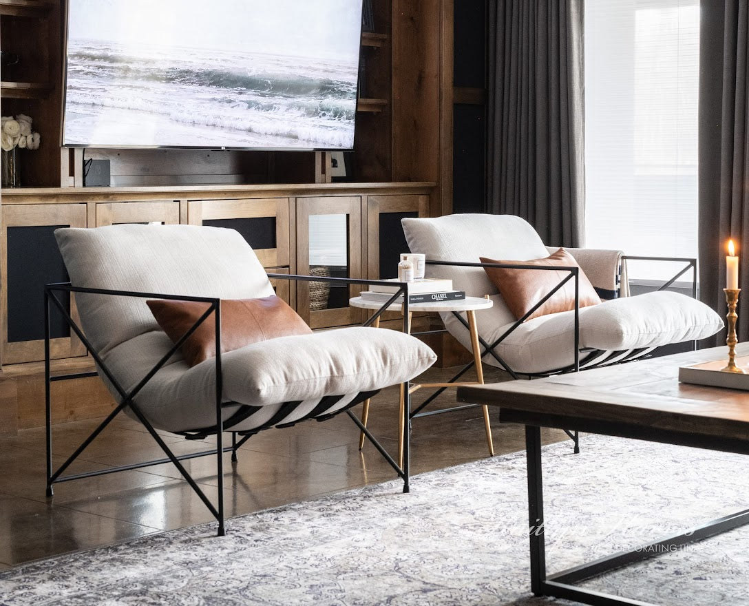 Leonidas Cream Accent Chair | Calgary Furniture Store