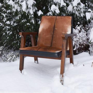 Rio Arm Chair - Cool Brown Leather/Goat hair | Calgary's Furniture Store | Calgary Arm Chairs