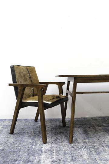 Rio Arm Chair - Cool Brown Leather/Goat hair | Calgary's Furniture Store | Calgary Arm Chairs