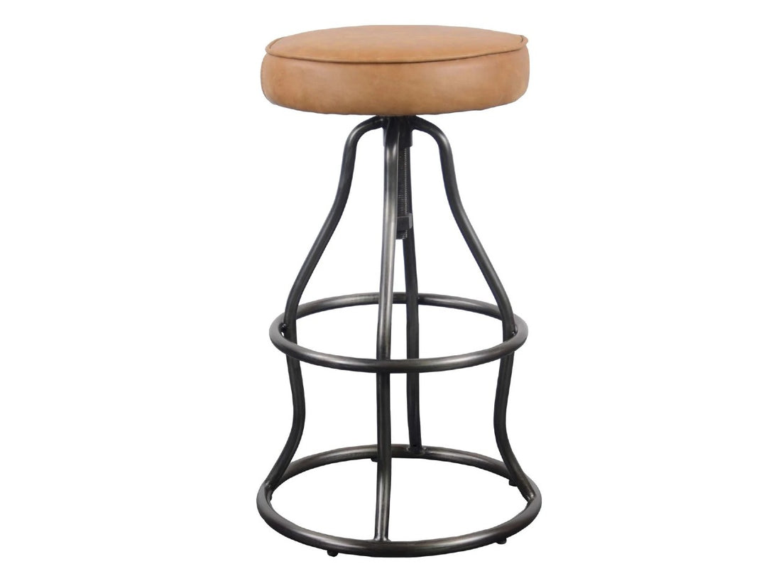 Bowlar Bar Stool Leather in Cognac Leather | Calgary's Furniture Store | Calgary Bar Stools