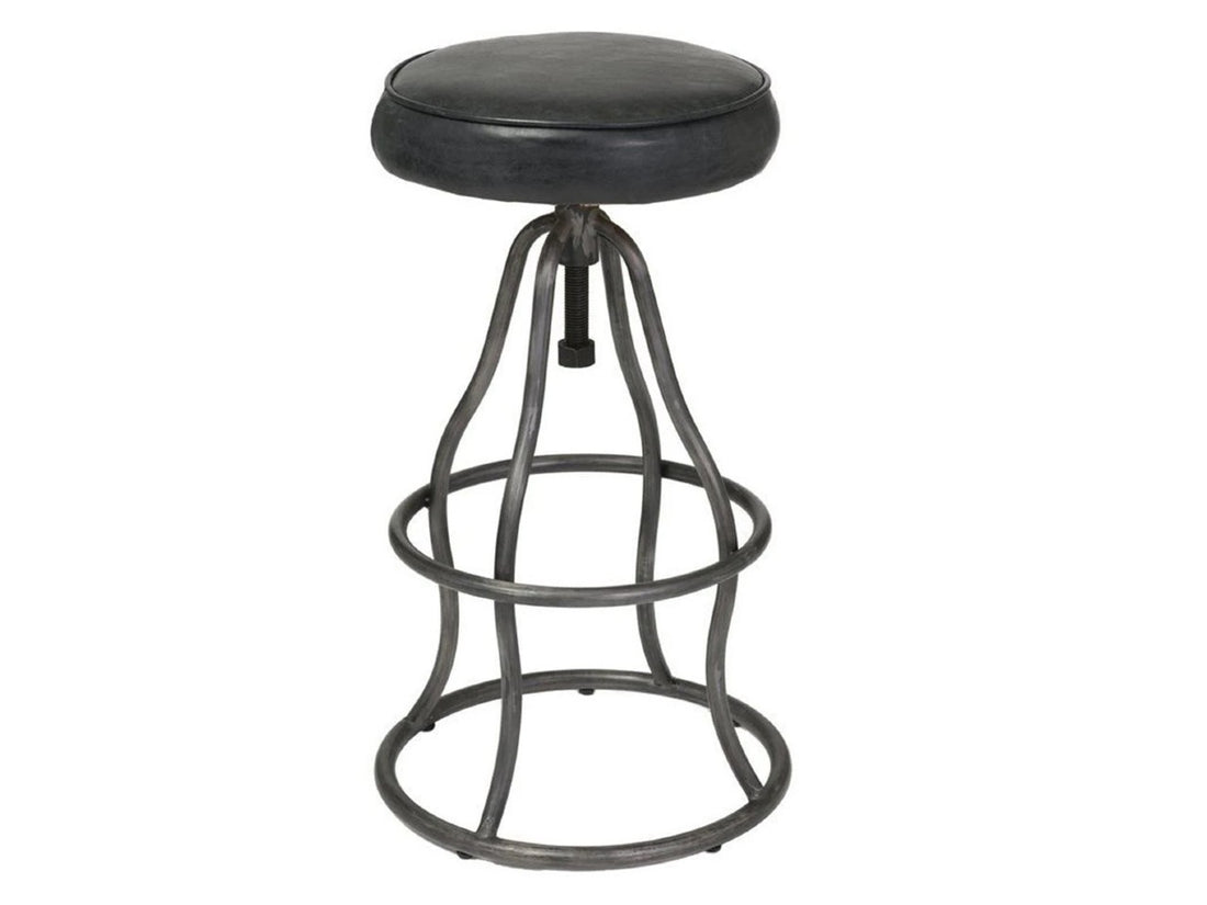 Bowlar Bar Stool Leather in Black | Calgary Furniture Store