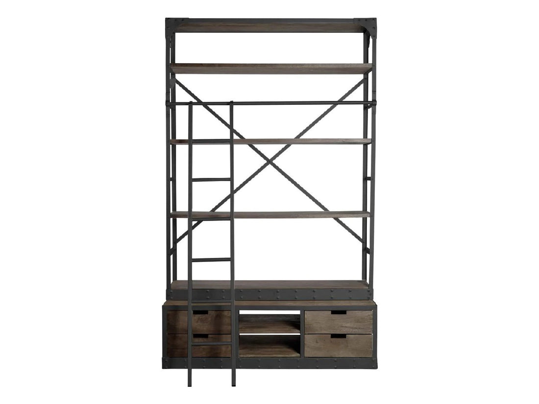 Brodie VIII Bookshelf with Gun-Metal Ladder | Calgary Furniture Store