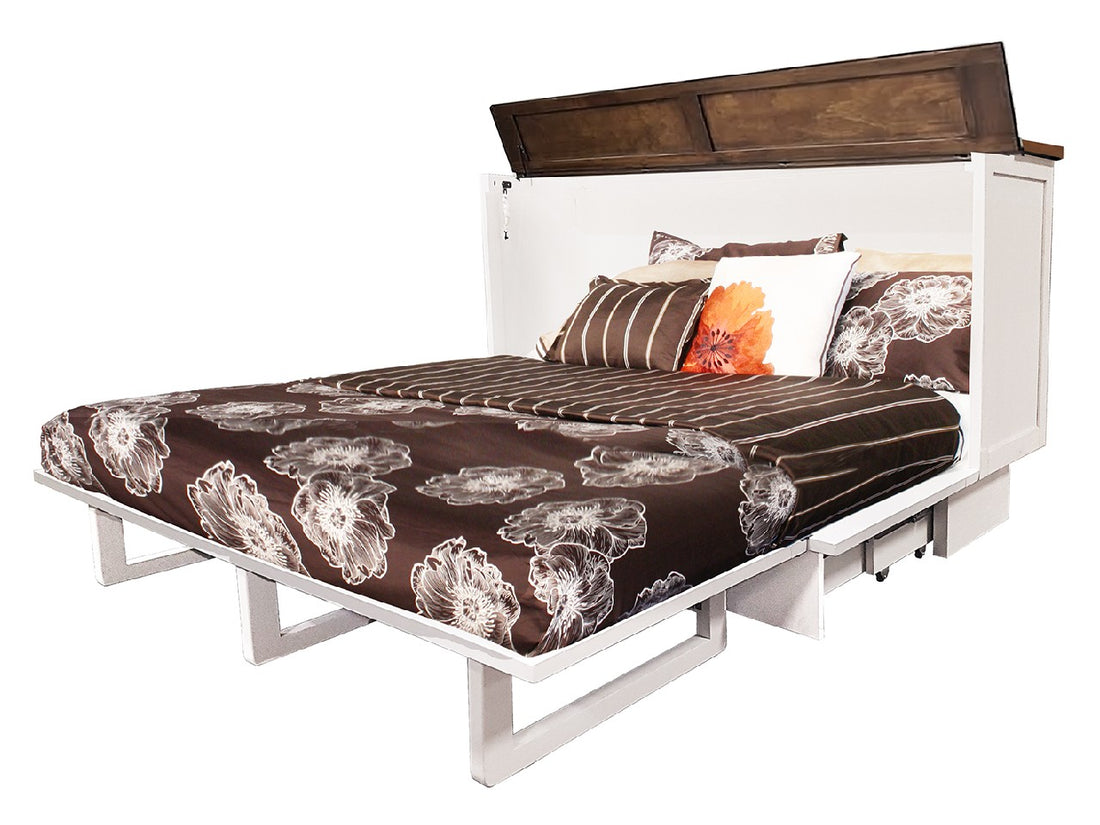 Cape Cod Brushed White Murphy Bed | Calgary Furniture Store