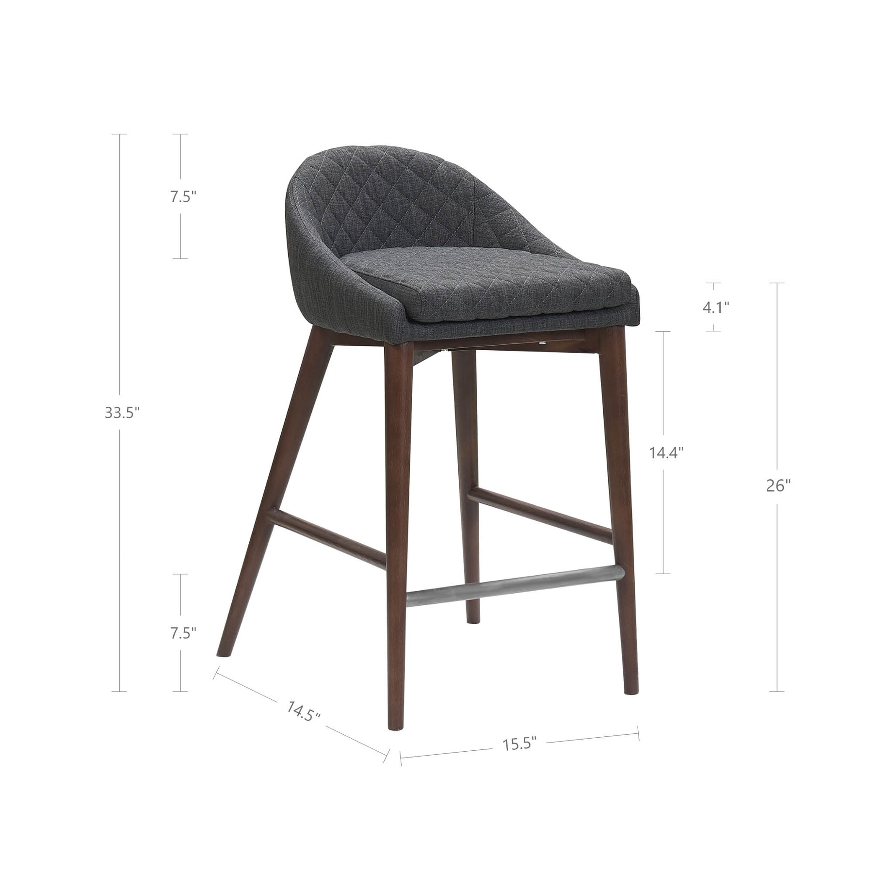 Mila Counter Stool - Dark Grey | Calgary Furniture Store