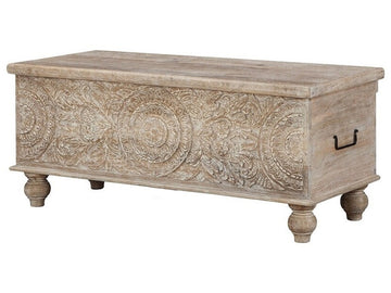 Fossil Beige Storage Bench | Calgary Furniture Store