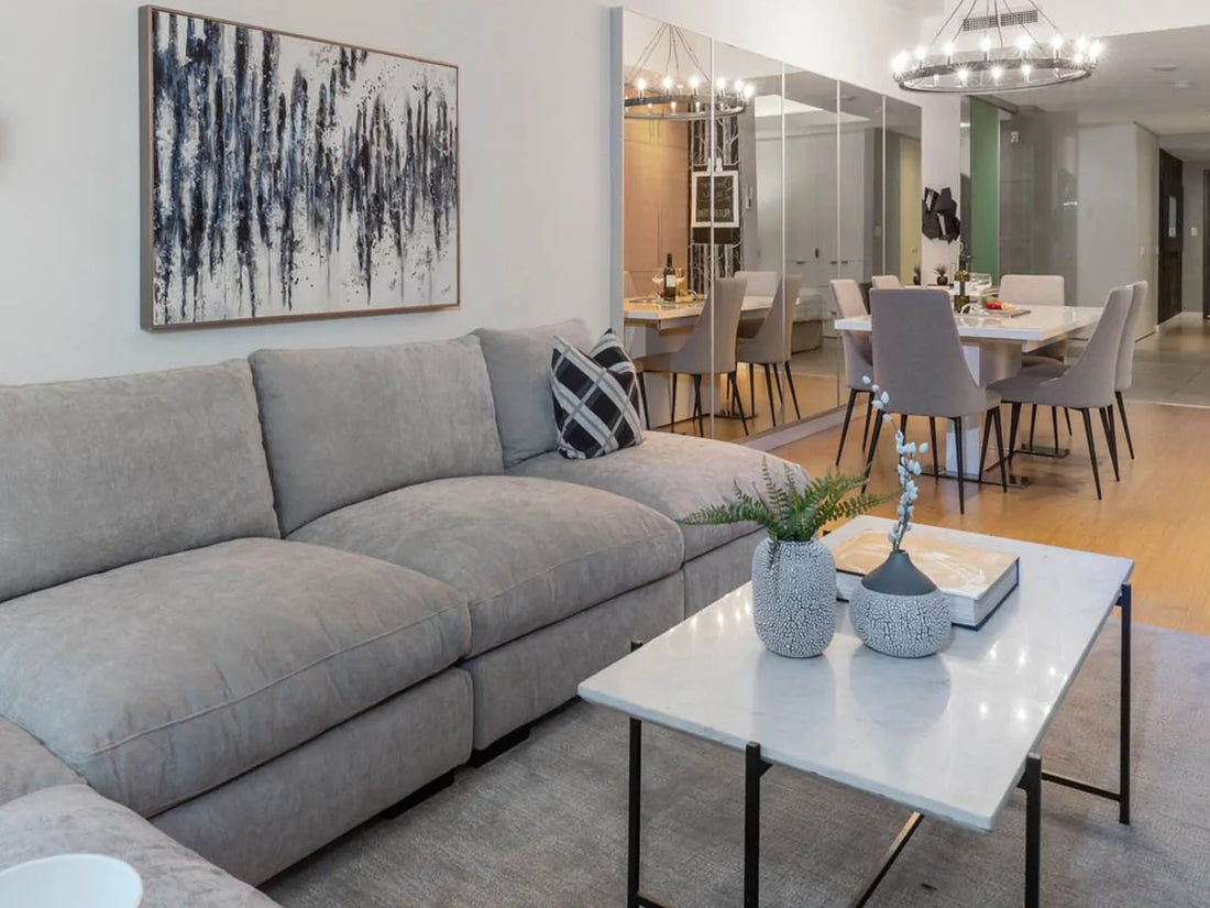 Function Rectangular Coffee Table - White Marble | Calgary's Furniture Store | Calgary Coffee Table