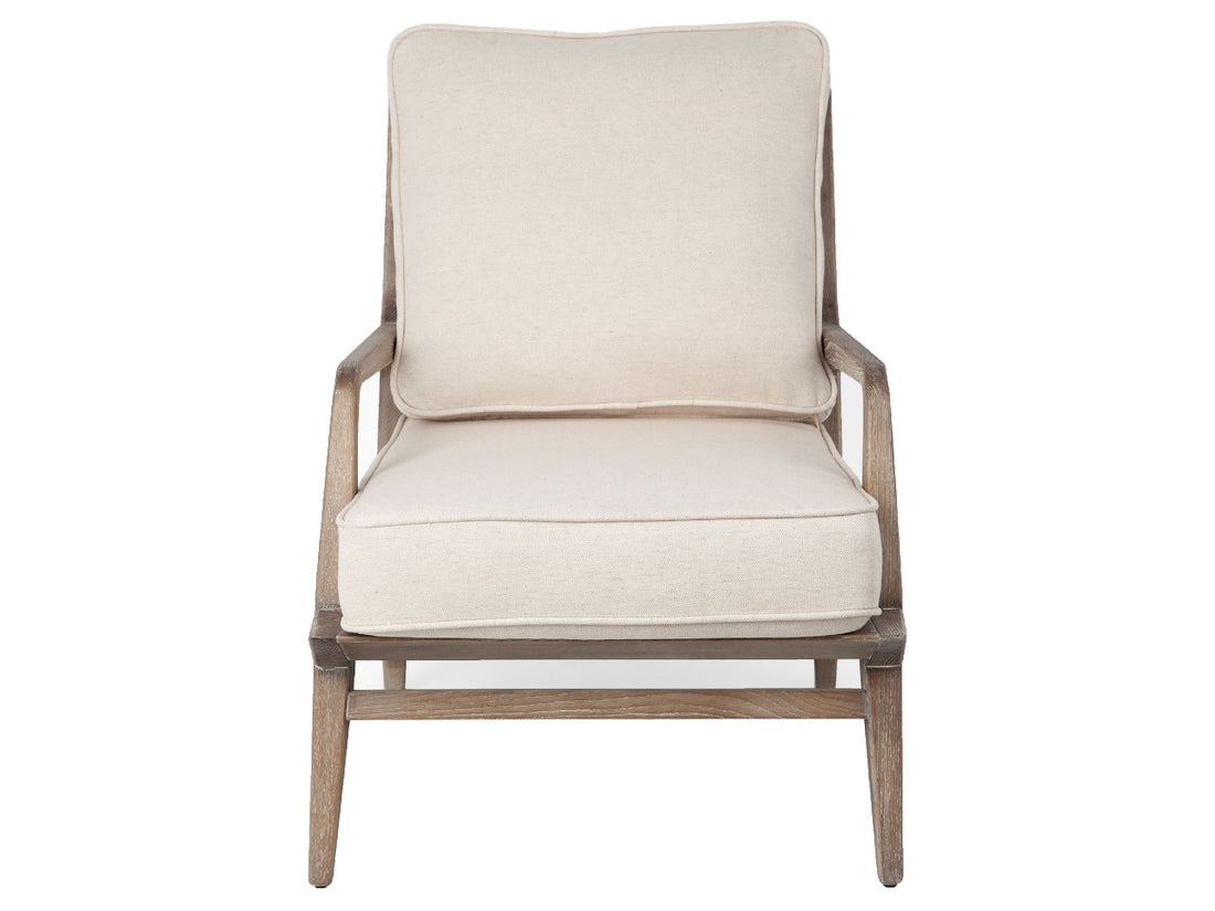 Harman II Wood Frame Accent Chair - Off-White Fabric Seat | Calgary's Furniture Store | Calgary Accent Chairs