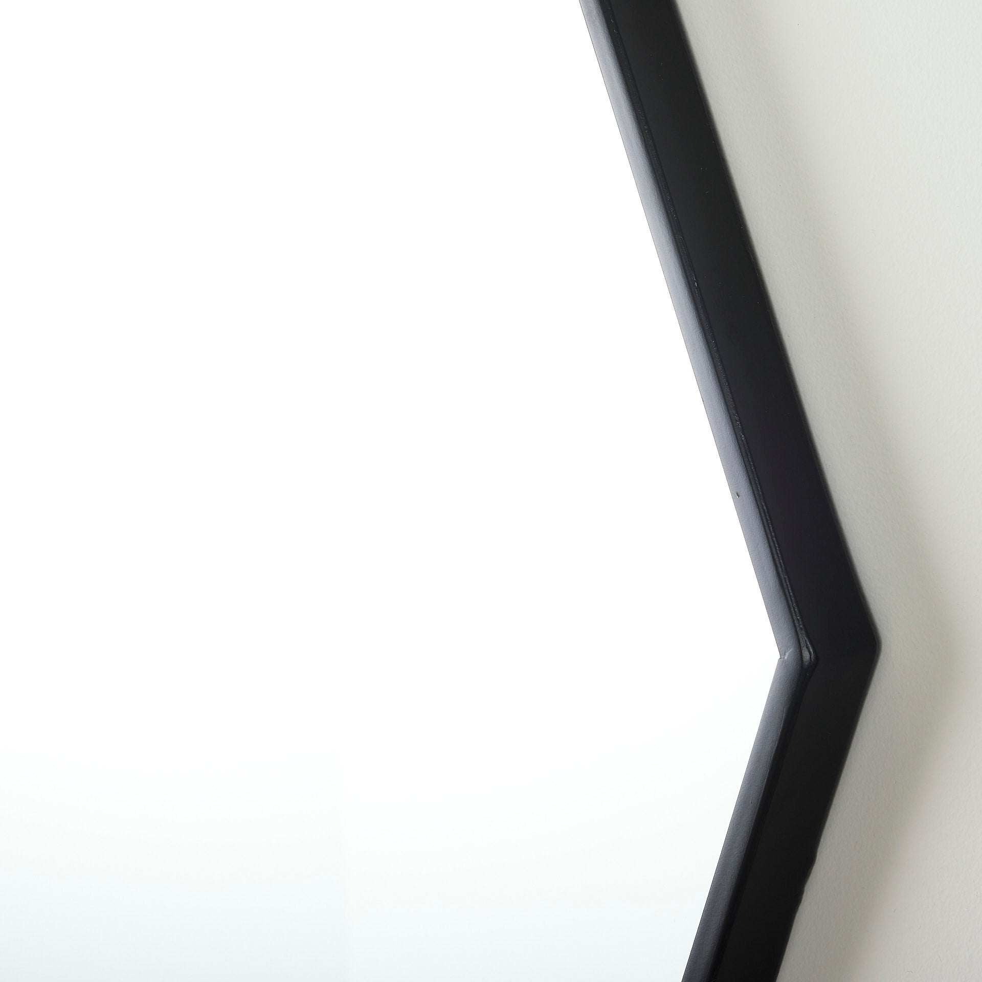 Helix 37" Octagon Black Metal Frame Mirror | Calgary Furniture Store