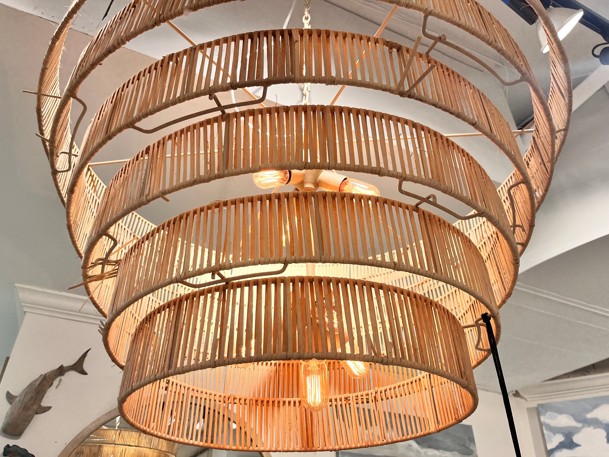 Marimba Natural Cane 6 Tier Chandelier | Calgary Furniture Store