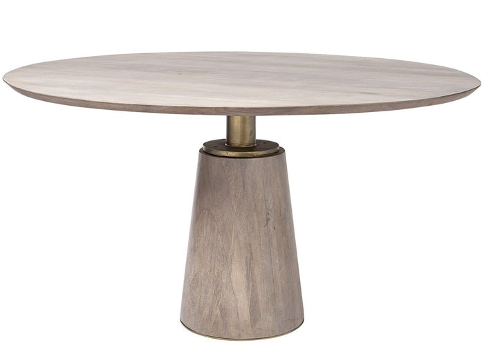 Maxwell II 54" Round Brown Solid Wood Top Dining Table | Calgary Furniture Store