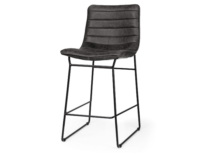 Meritt Black Faux Leather Seat Frame Stool | Calgary's Furniture Store | Calgary Counter Stool