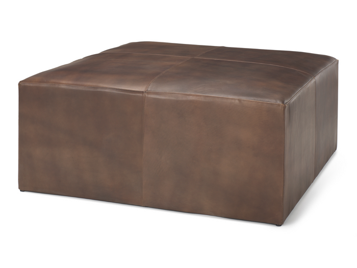 Minara Brown Leather Ottoman | Calgary Furniture Store