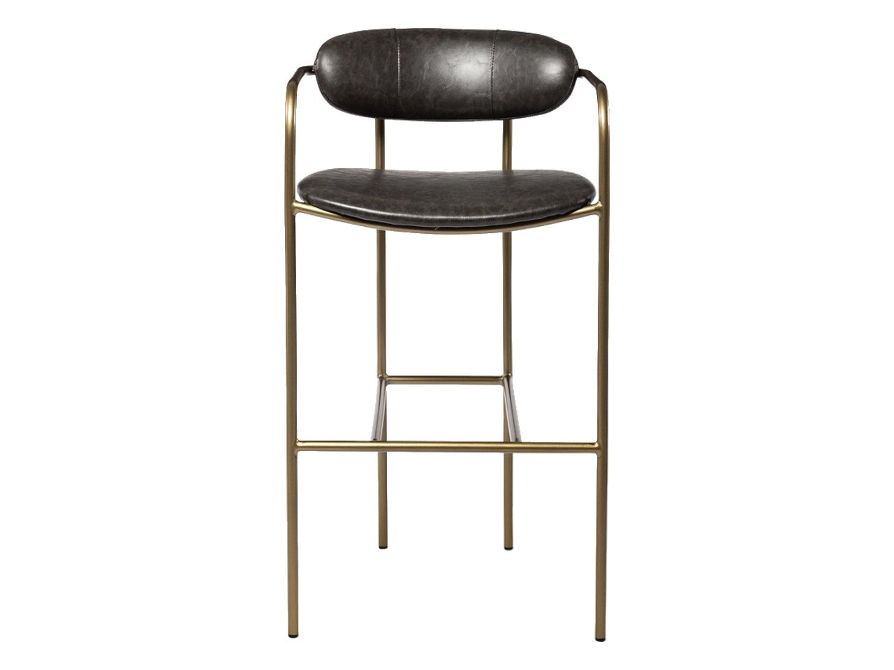 Parker Brown Faux Leather Seat Gold Metal Bar Stool | Calgary's Furniture Store | Calgary Bar Stools