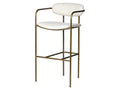 Parker Seat Height Cream Fabric Seat Gold Metal Bar Stool | Calgary's Furniture Store | Calgary Bar Stools