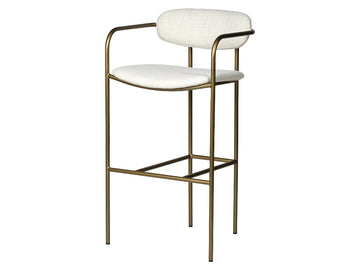 Parker Seat Height Cream Fabric Seat Gold Metal Bar Stool | Calgary's Furniture Store | Calgary Bar Stools