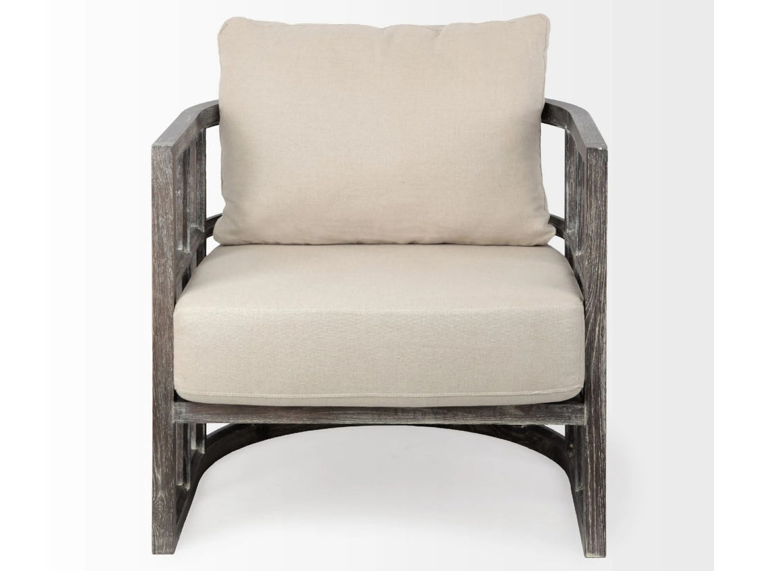 Skylar Accent Chair - Cream Fabric Covered Cushioned | Calgary Furniture Store