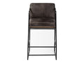 Stamford Ebony Leather Seat Black Metal Frame Counter Stool | Calgary Furniture Store