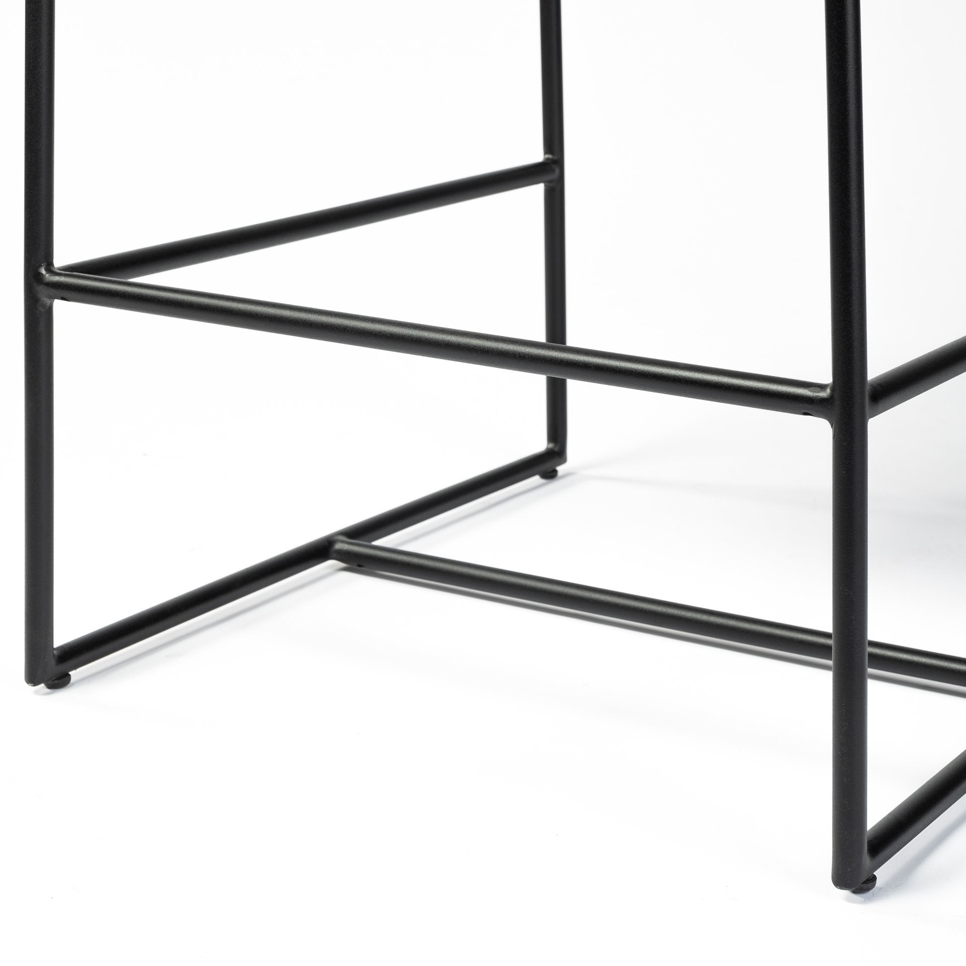 Stamford Ebony Leather Seat Black Metal Frame Counter Stool | Calgary Furniture Store