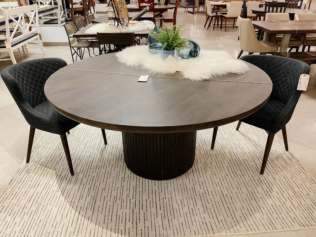 Terra Dark Brown Wood Round Dining Table | Calgary Furniture Store