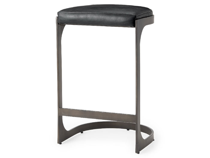 Tyson Black Leather Counter Stool | Calgary Furniture Store
