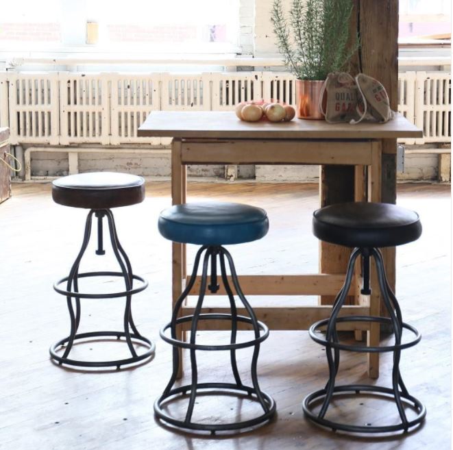 Bowlar Bar Stool Leather in Brown | Calgary Furniture Store
