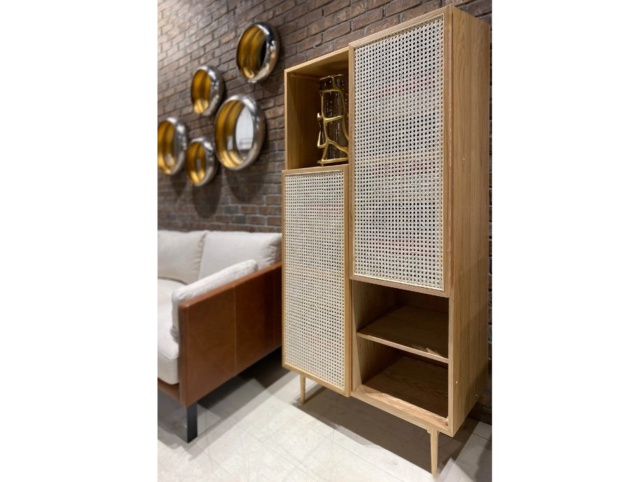 Cane Bookcase - Natural | Calgary Furniture Store