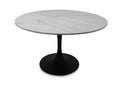 Canmore Round Dining Table - White Marble/Sleek Matte Base | Calgary Furniture Store