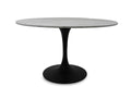 Canmore Round Dining Table - White Marble/Sleek Matte Base | Calgary Furniture Store