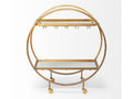 Carola Gold Bar Cart | Calgary Furniture Store