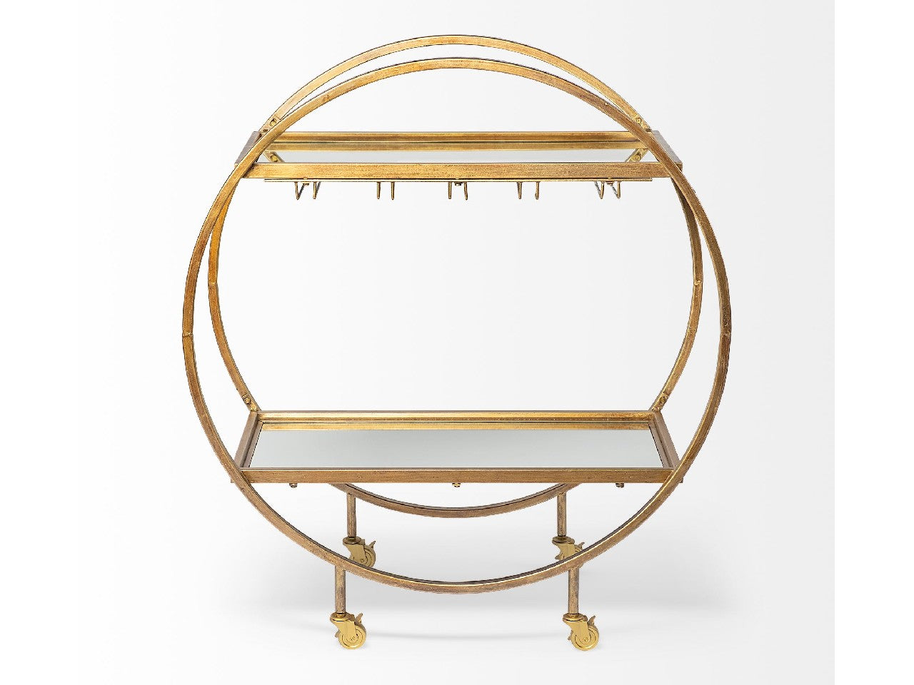 Carola Gold Bar Cart | Calgary Furniture Store