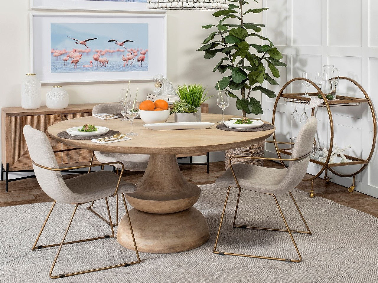 Carola Gold Bar Cart | Calgary Furniture Store