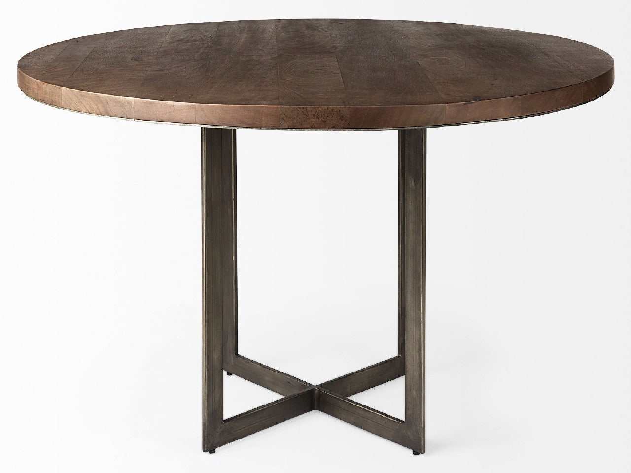 Faye Medium Brown Round Dining Table | Calgary Furniture Store