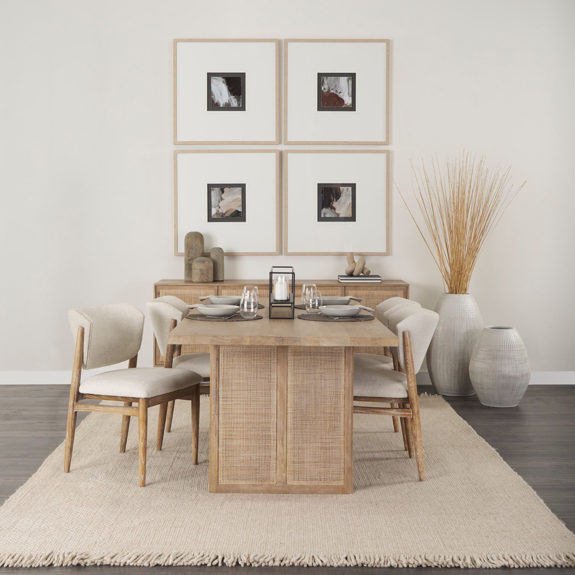 Cane Light Brown Solidwood Dining Table | Calgary Furniture Store