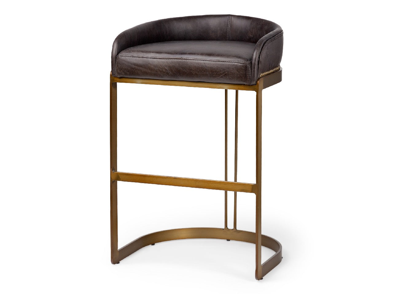 Hollyfield Leather Bar Stool - black | Calgary Furniture Store